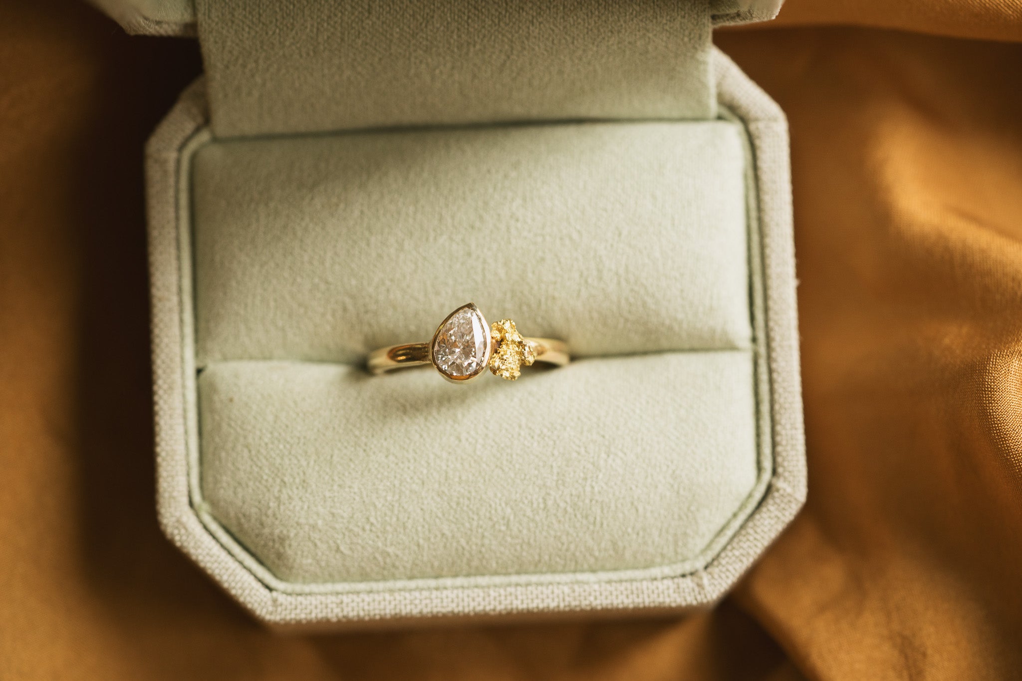 Toi Et Moi - Lab Grown Diamond + Alaskan Gold. Pear.