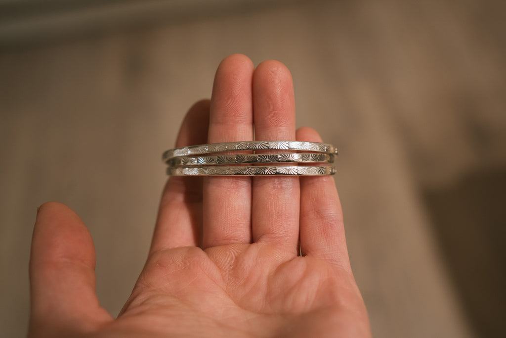 Solstice Cuff in Sterling Silver.